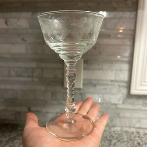 vintage Manhattan etched crystal glasses